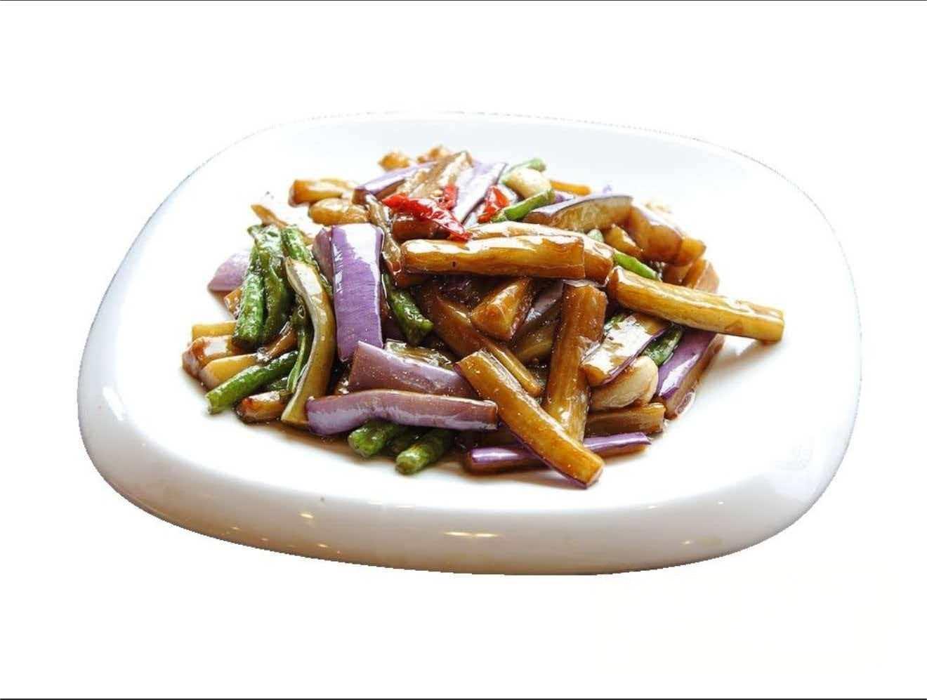 豆角炒茄子盖饭